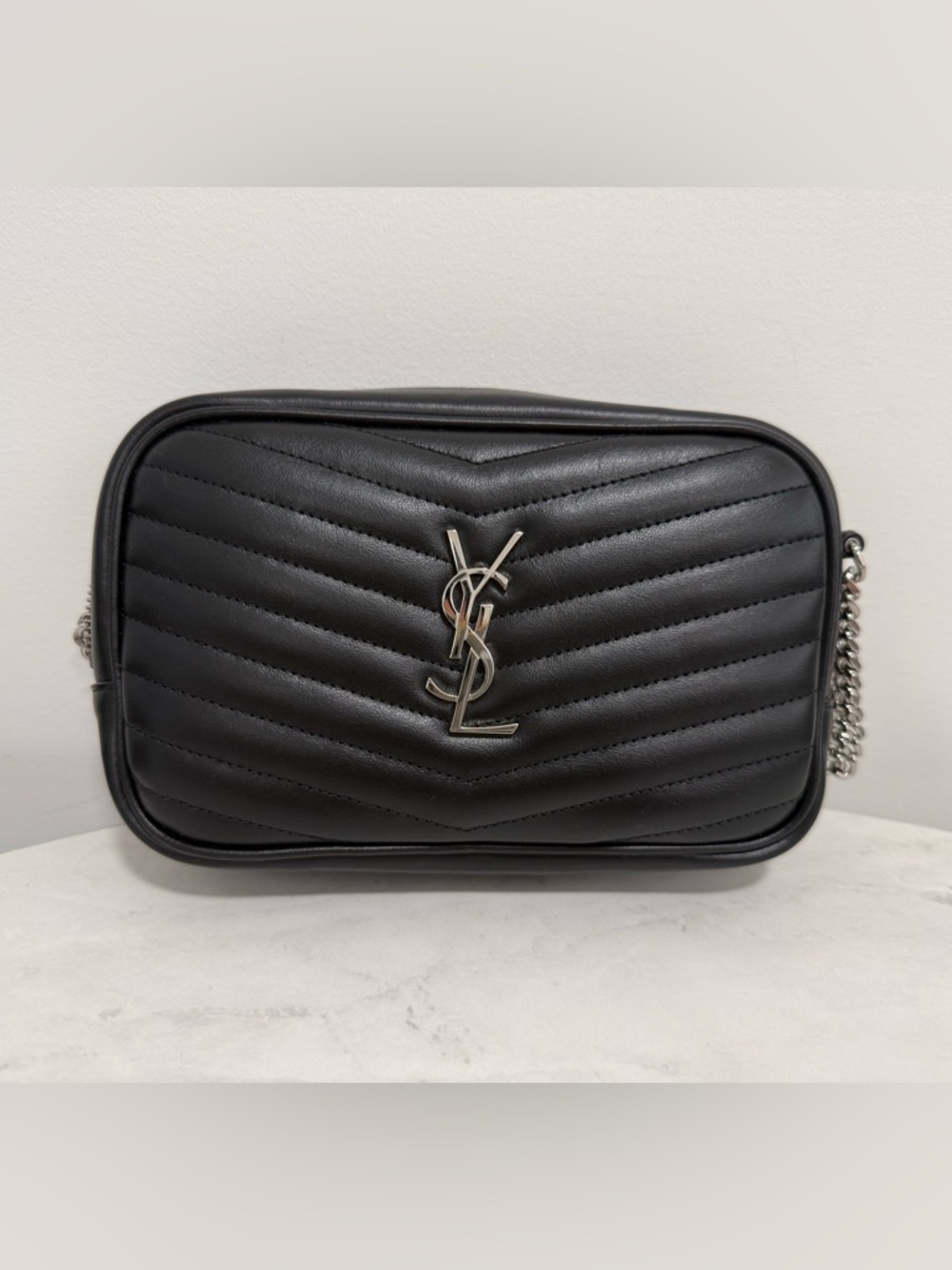 Saint Laurent Lou Mini Quilted Leather Camera Bag Women's Black